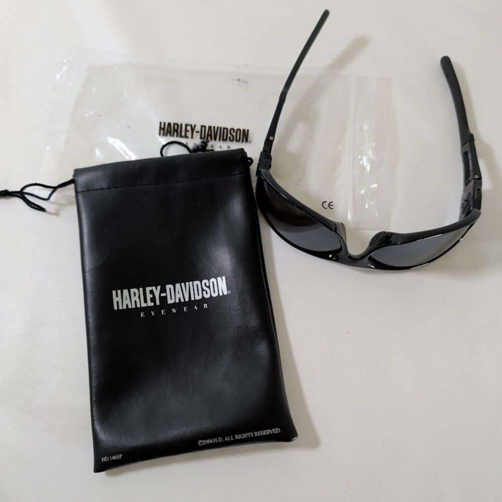 Harley-Davidson HDS 533 SLK-3F Wrap Sunglasses Black Skull w Pouch